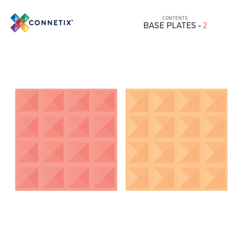CONNETIX® Pastell Lemon & Peach Grundplatten – 2 Stück