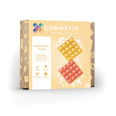 CONNETIX® Pastell Lemon & Peach Grundplatten – 2 Stück