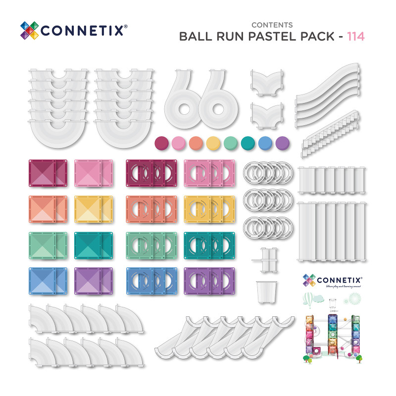 Magnetbausteine CONNETIX® Ball Run Pastel Pack 114 Stck.