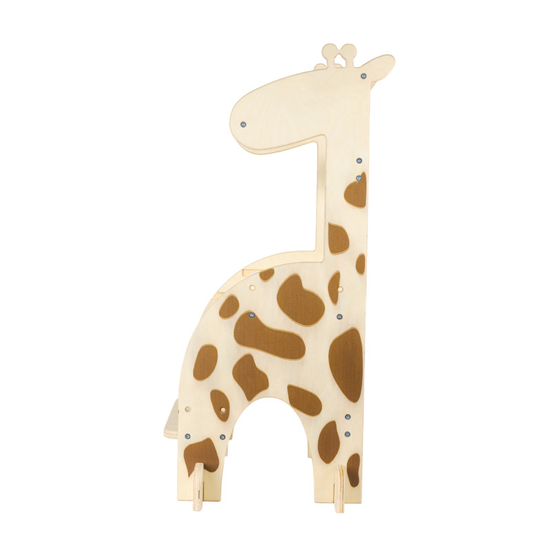 Wachsender Lernturm mit wunderschönem Giraffenmotiv und höhenverstellbarer Stufe
