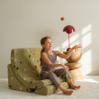 Ausklappbarer Kindersessel Wigiwama® - Terrazzo Moss Moon Ausklappbarer Kindersessel Wigiwama® - Terrazzo Moss Moon
