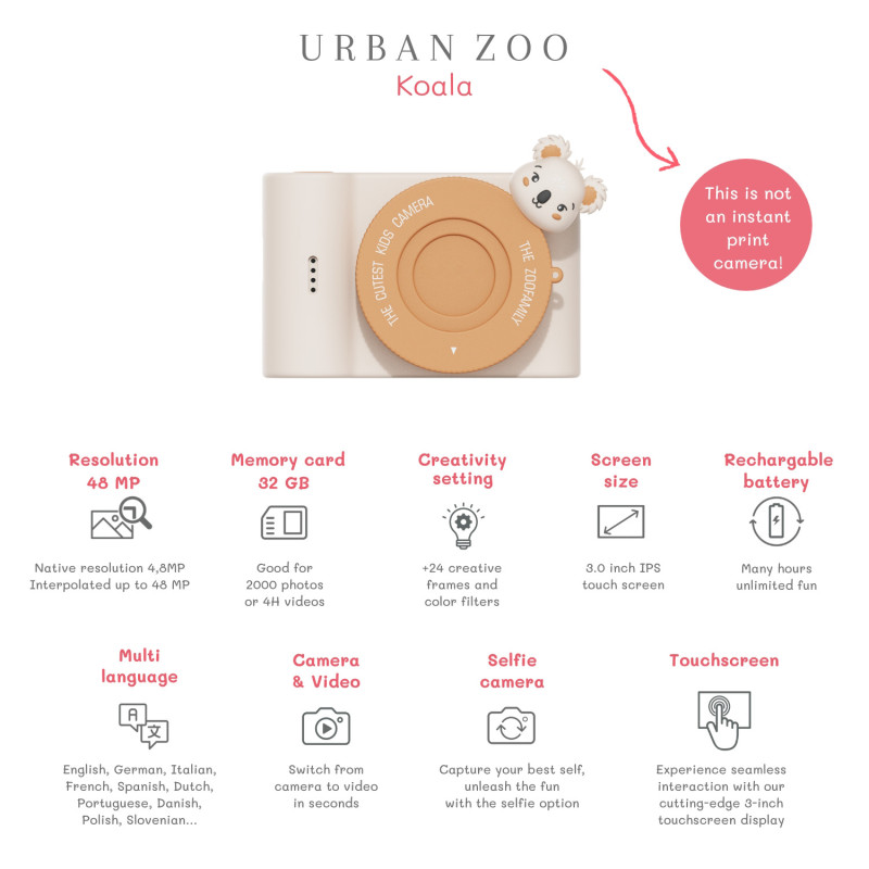The Zoofamily UrbanZoo Kinder-Digitalkamera Koala