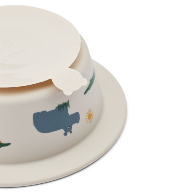 LIEWOOD Silikonschalen mit Saugnapf Peony Safari Sandy Mix – 2 Stück