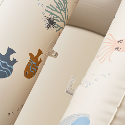 LIEWOOD aufblasbares Kinderbecken mit Sonnendach Hadleia Sea Creature Sandy