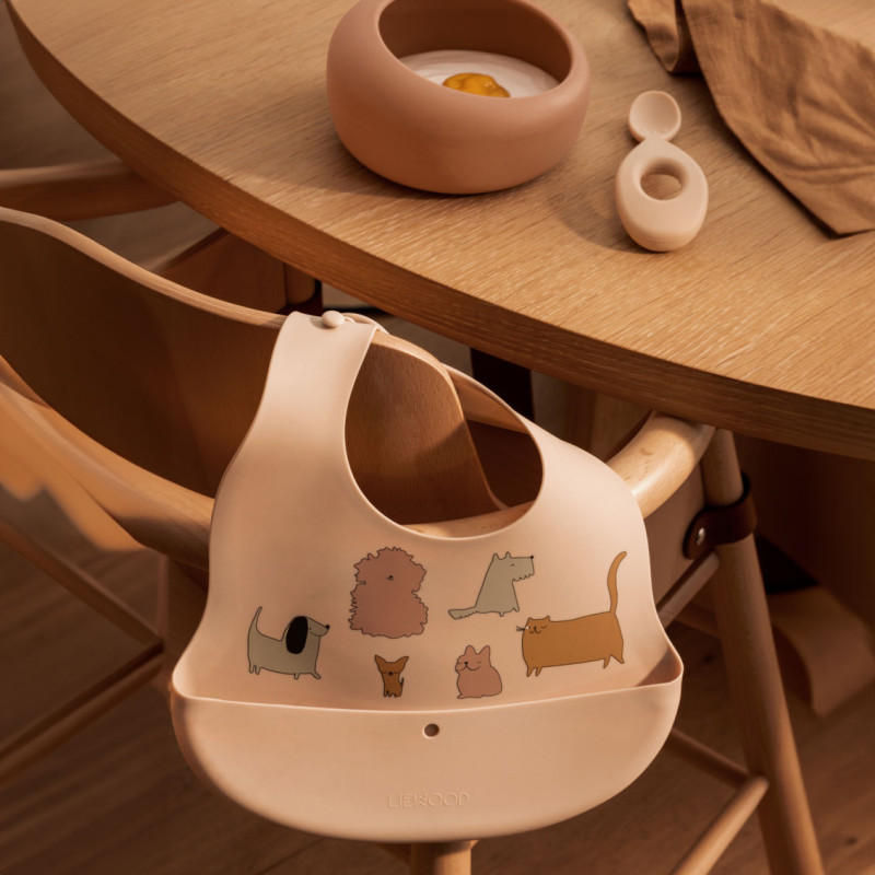 LIEWOOD Silikon-Schale mit Löffel Sparia Tuscany Rose / Apple Blossom