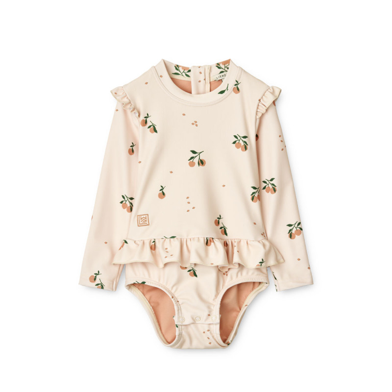 LIEWOOD Sille Baby-Badeanzug mit langen Ärmeln Peach / Sea shell