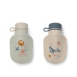 LIEWOOD Silikon Smoothie Flasche Lizzie 2er-Set Sea creature / Sandy