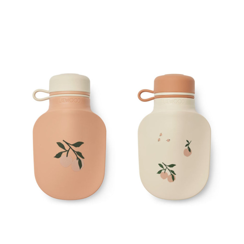 LIEWOOD Silikon Smoothie Flasche Lizzie 2er-Set Peach / Sea shell