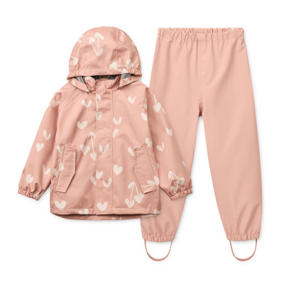LIEWOOD Pedia wasserdichtes Set – Jacke und Hose Sweethearts / Pale tuscany