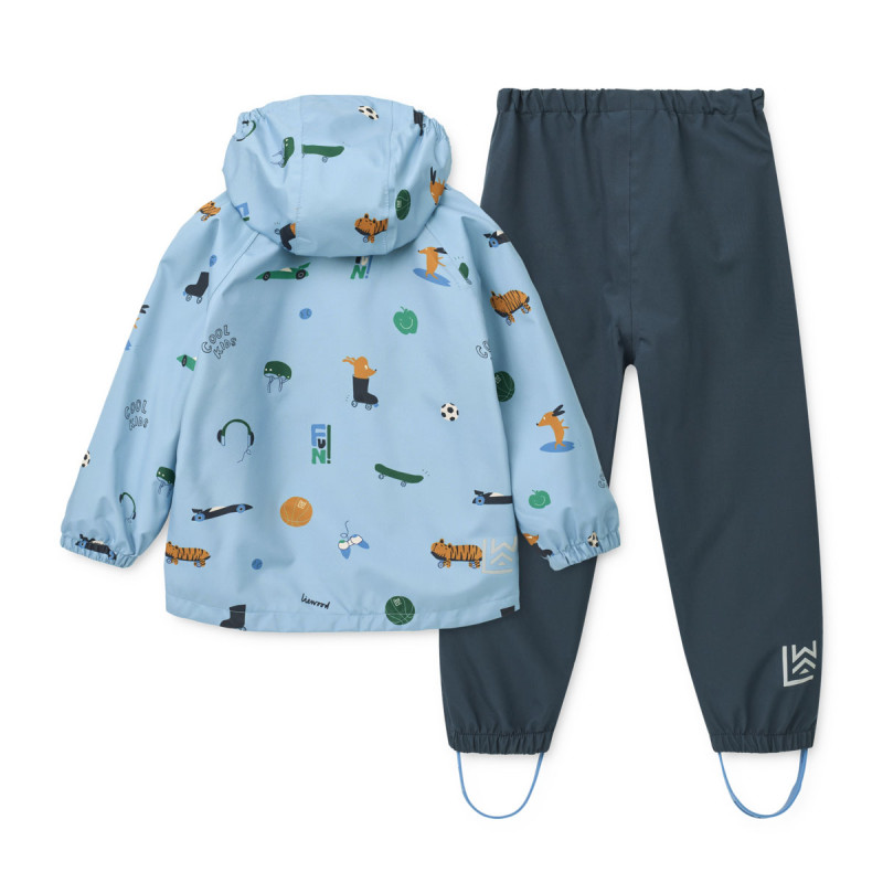 LIEWOOD Pedia wasserdichtes Set – Jacke und Hose Fun / Beach blue