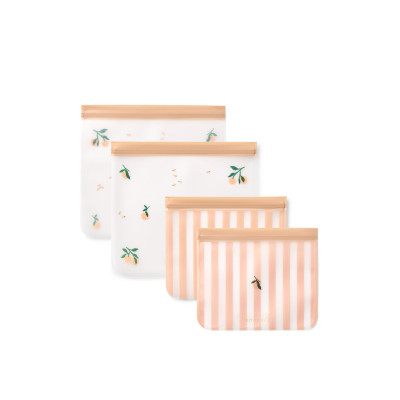 LIEWOOD Lebensmittelbeutel Rebus 4er-Set Peach / Sea shell