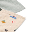 LIEWOOD Mulltücher Lewis 2er-Pack Sailing / Dove blue mix