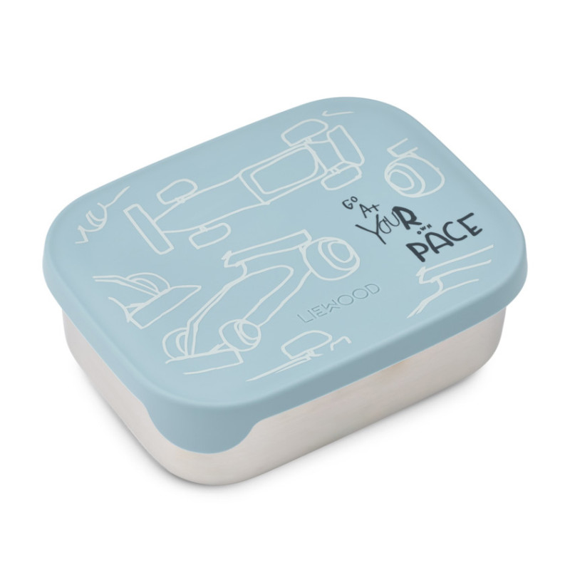 LIEWOOD Brotdose Arthur Race cars / Beach blue