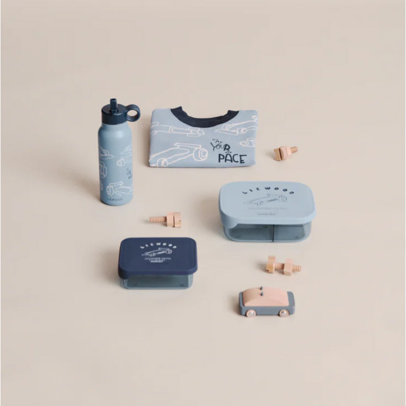 LIEWOOD Brotdose Arthur Race cars / Beach blue