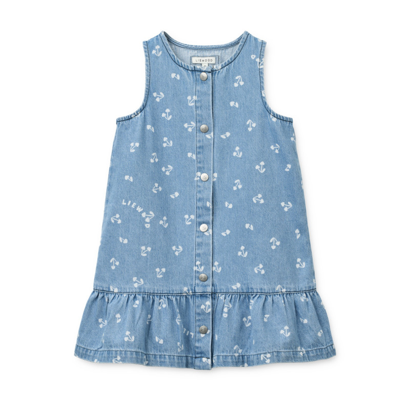 LIEWOOD Sybilla Jeanskleid Cherry heart sandy / Denim