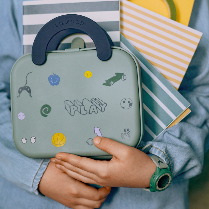 LIEWOOD Faltbare Silikon-Lunchbox Elara Play / Dusty Peppermint