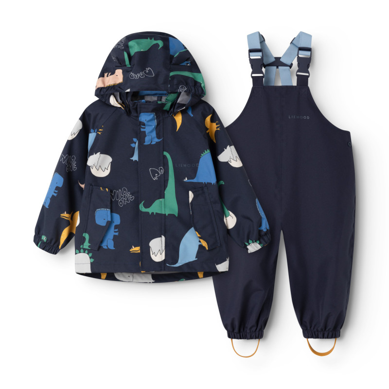 LIEWOOD Regenbekleidungsset Manu Dino roar / Classic navy