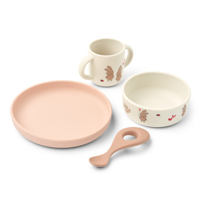 LIEWOOD Silikon-Geschirrset Vivi Wild child / Rosey