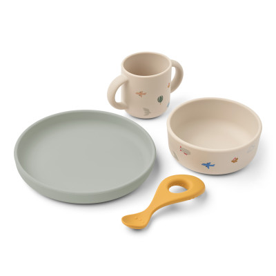 LIEWOOD Silikon-Geschirrset Vivi Flying / Sandy