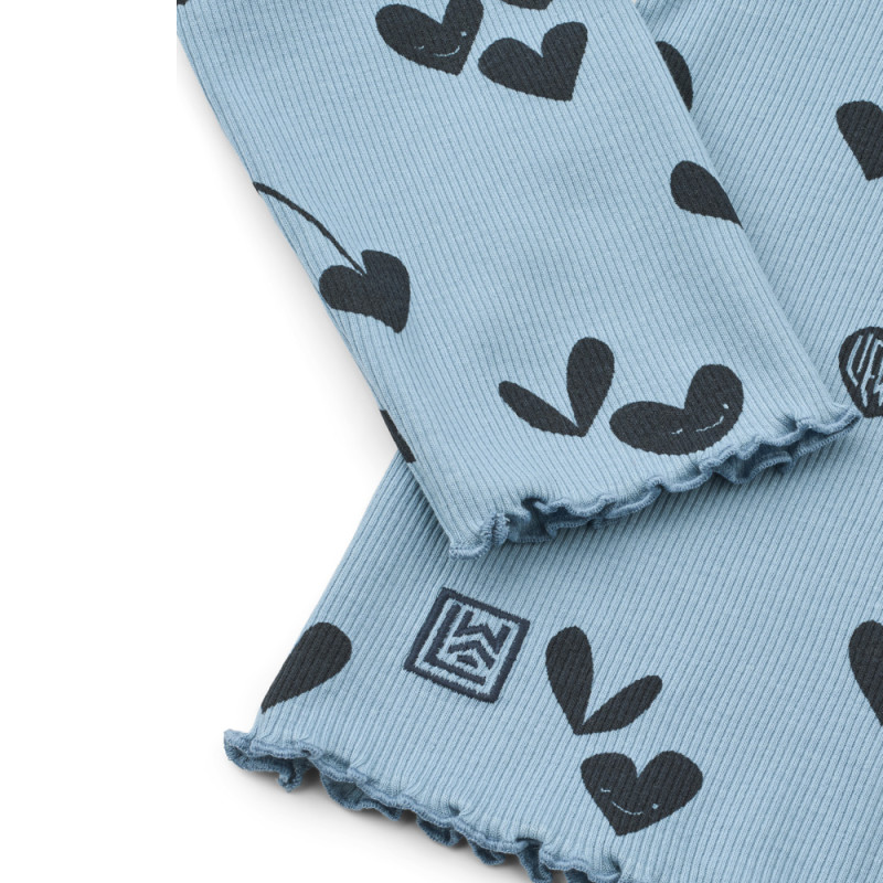 LIEWOOD NIEVE geripptes Langarmshirt Sweethearts / Beach blue