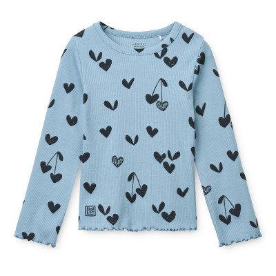 LIEWOOD NIEVE geripptes Langarmshirt Sweethearts / Beach blue