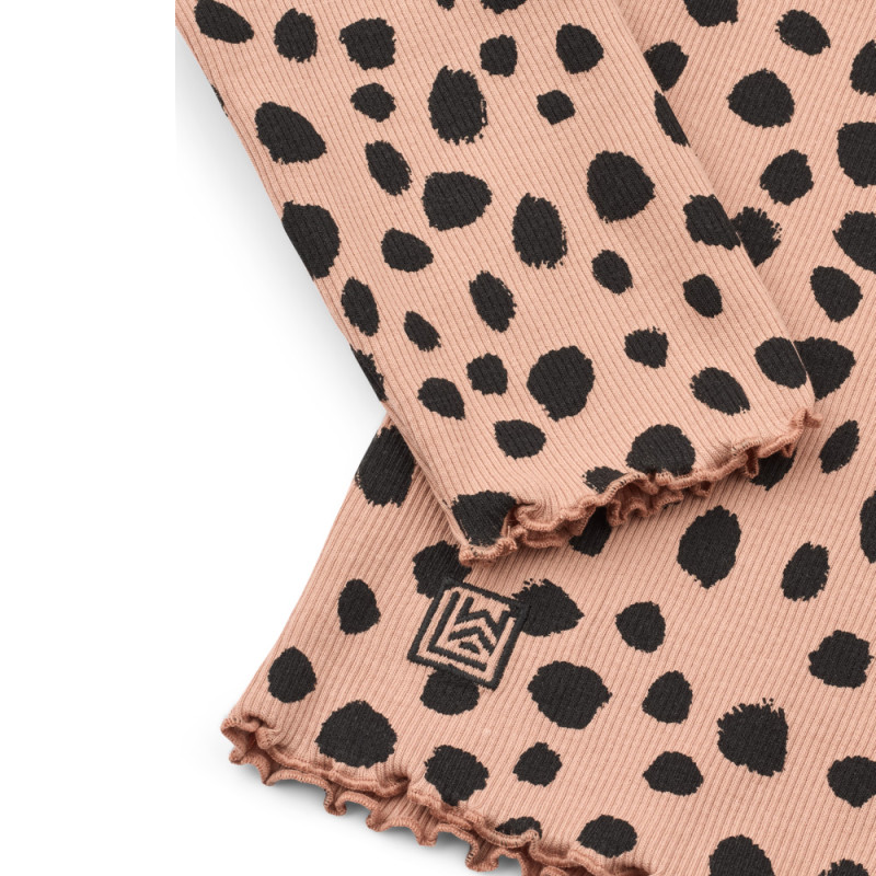 LIEWOOD NIEVE geripptes Langarmshirt Leo Spot / Pale tuscany