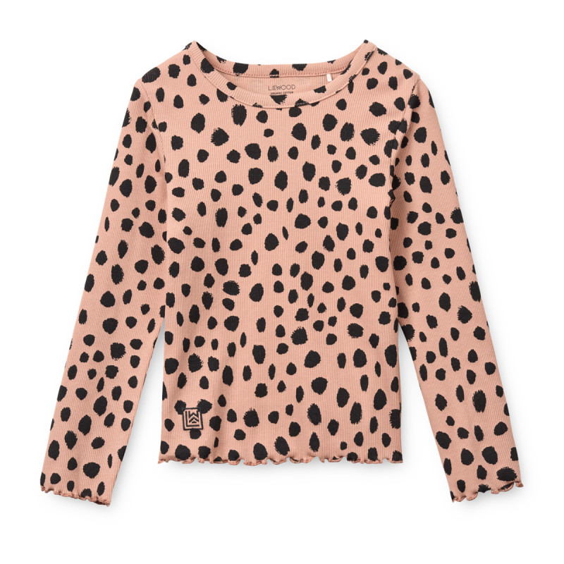 LIEWOOD NIEVE geripptes Langarmshirt Leo Spot / Pale tuscany