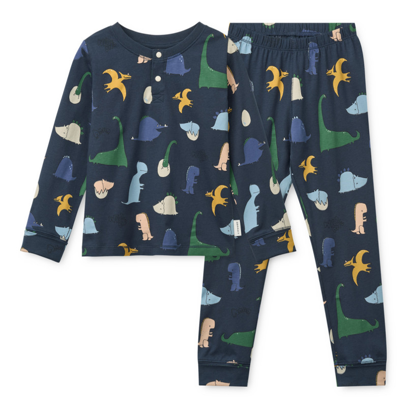 LIEWOOD WILHELM mitwachsender Pyjama Dino roar / Classic navy