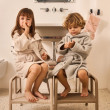 LIEWOOD MINIK Kinder-Fleecebademantel Dove blue