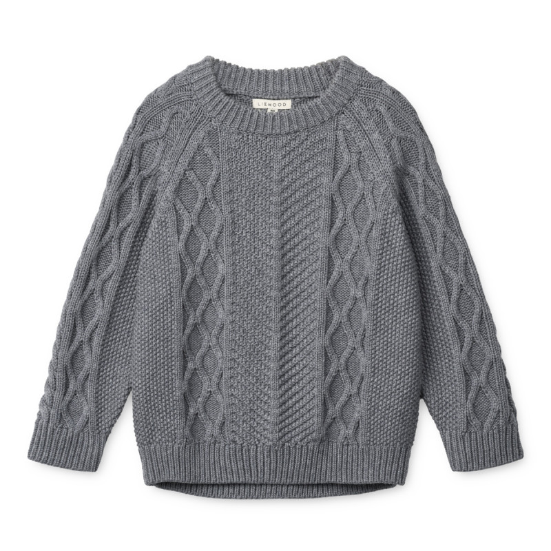 LIEWOOD ARI Kinderpullover aus Baumwolle Grey melange