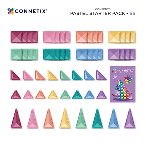 Magnetbausteine CONNETIX® Pastel Starter Pack 56 Stck.