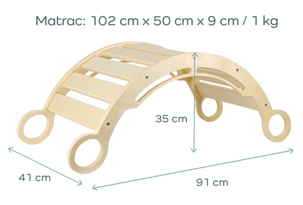 Kletterset Pikler M mit Montessori-Schaukel Maße