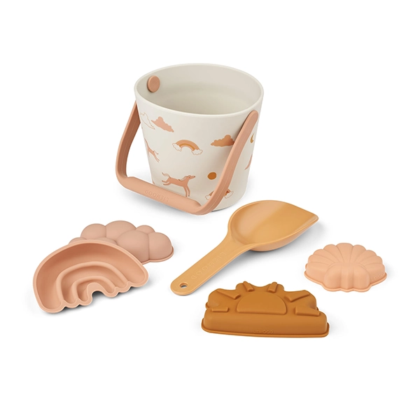 LIEWOOD Strandspiel-Set mit Förmchen und Eimer Gilma Dream Ecru