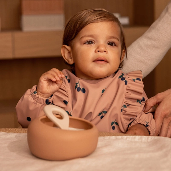 LIEWOOD Silikon-Schale mit Löffel Sparia Tuscany Rose / Apple Blossom