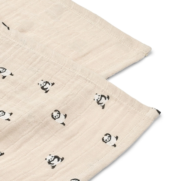 LIEWOOD Mulltücher Lewis 2er-Pack Mini panda / Sandy mix LIEWOOD Mulltücher Lewis 2er-Pack Mini panda / Sandy mix