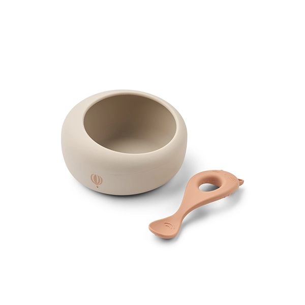 LIEWOOD Silikon-Schale mit Löffel Sparia Wild child / Rosey